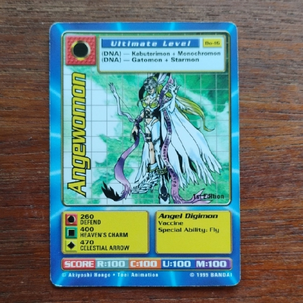 Digimon Angelwomon Trading Card - Blue and Yellow